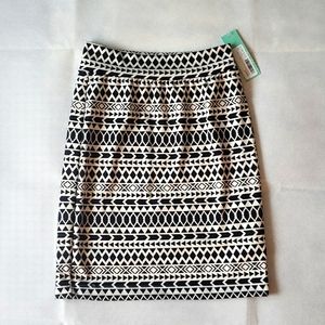 Renee C Melissa Mixed Geo Print Pencil Skirt